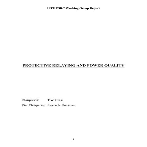 Protective relaying and power quality