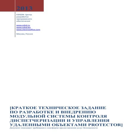 Техническое задание на платформу безопасности Protector