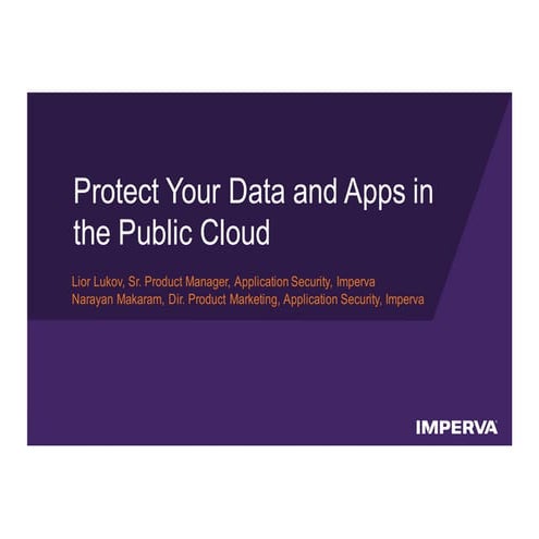 Protect Your Data and Apps in the Public Cloud