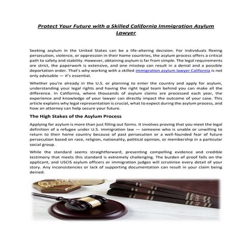 Protect Your Future with a Skilled California Immigration Asylum Lawyer ...