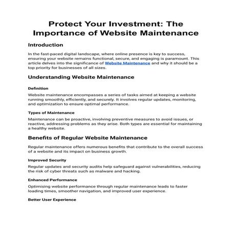 Protect Your Investment_ The Importance of Website Maintenance.pdf