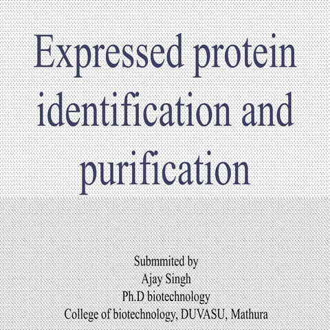 Production of recombinant proteins | PPTX