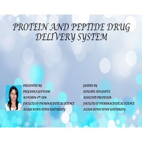 Protein and peptide drug delivery system