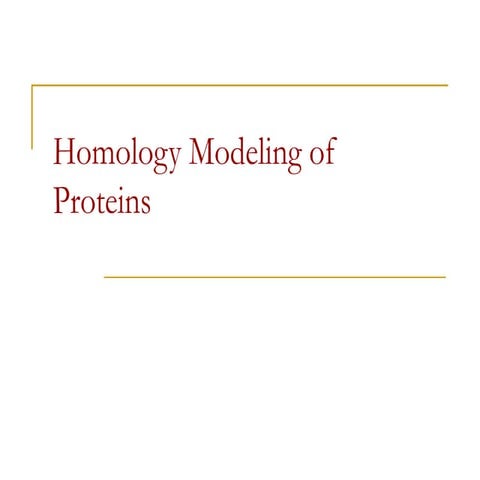 Homology Modeling of Protein, protein structure prediction