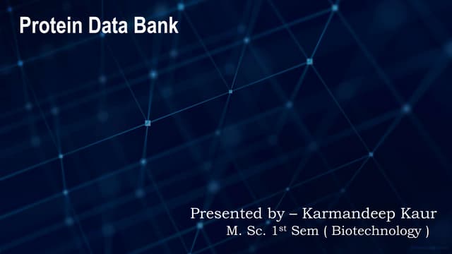 Protein Data Bank ( PDB ) - Bioinformatics