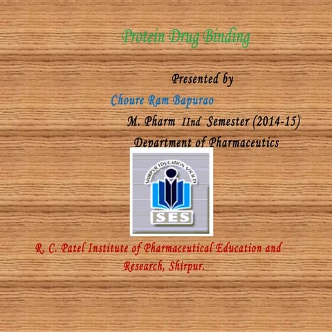 Protein drug binding.ppt