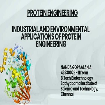 Industrial and Environmental Applications of Protein Engineering | PDF