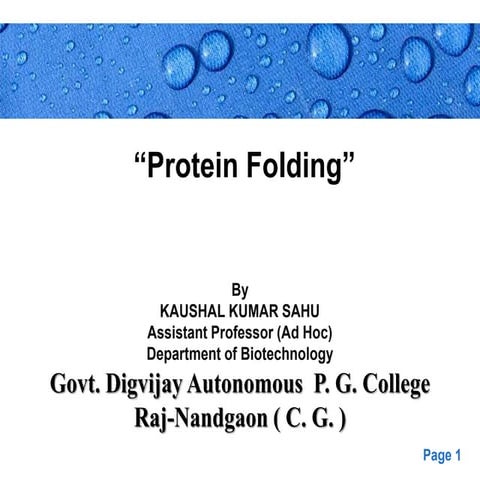 Protein folding by KK Sahu