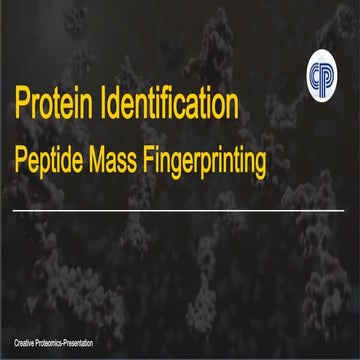 Protein identification - peptide mass fingerprinting