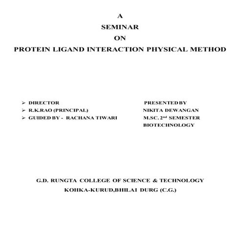 Protein ligand interaction