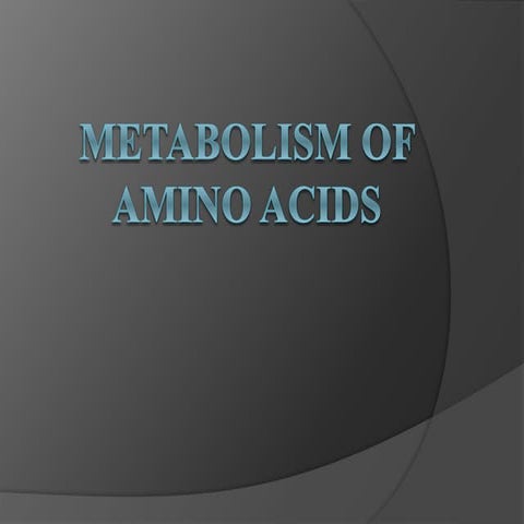 Amino acid metabolism | Transamination | Deamination | | PDF