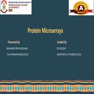 Protein array, types and application | PPTX