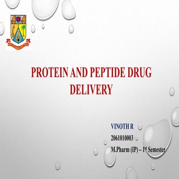 Protein and peptides drug delivery systems