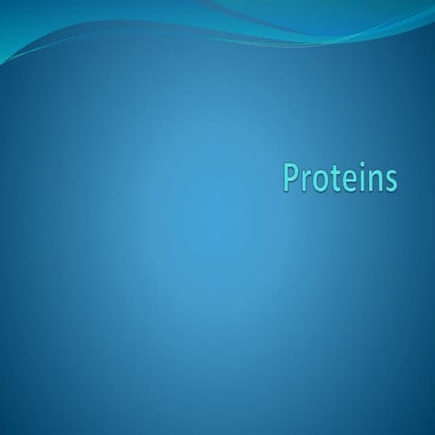 Proteins and Amino Acids