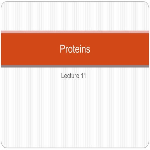 Proteins lecture 11
