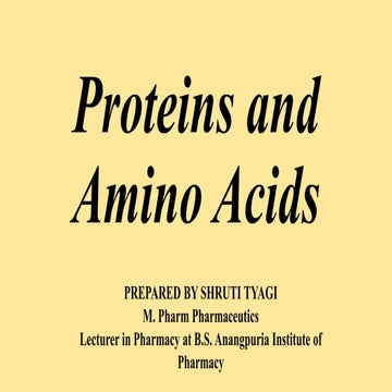 Proteins and amino acids