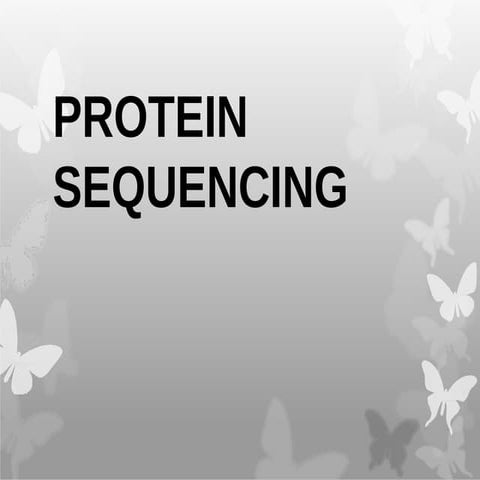 protein Sequencing its methods and applications