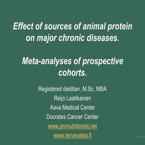 Protein sources and health