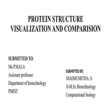 PROTEIN STRUCTURE VISUALIZATION AND COMPARISION S. Madhumitha 123011356021