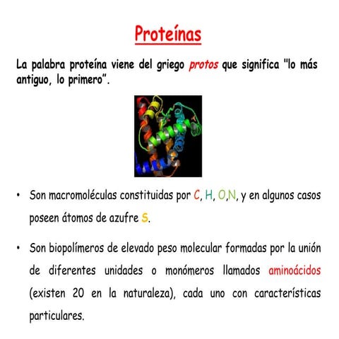 PROTEINAS_ presentacion clase biologia celular | PPTX