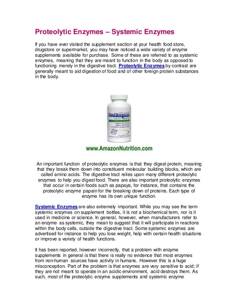 Proteolytic Enzymes Systemic Enzymes