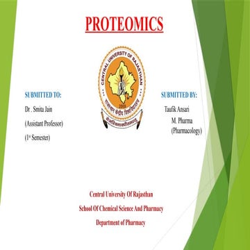 General Principle and application of Proteomics