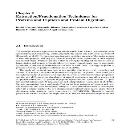 Proteomics in foods