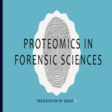 Proteomics in forensic sciences