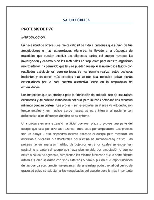 Protesis de pvc