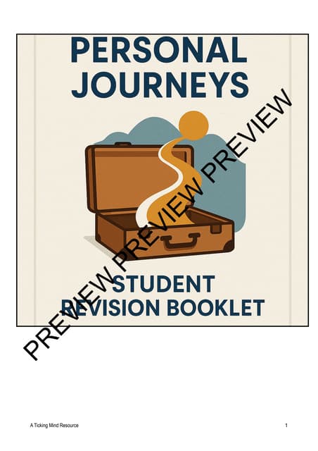 Personal Journeys Student Revision Booklet for VCE English
