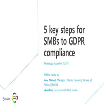 5 key steps for SMBs for reaching GDPR Compliance