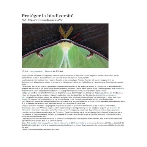 Protéger la biodiversité