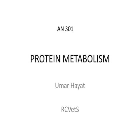 Protein Metabolism (Animal Nutrition)