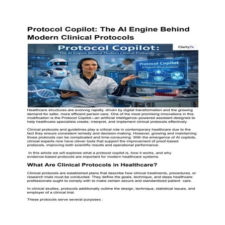 Protocol Copilot_ The AI Engine Behind Modern Clinical Protocols ...