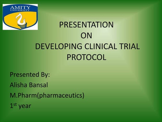 Clinical trial protocol development | PPT