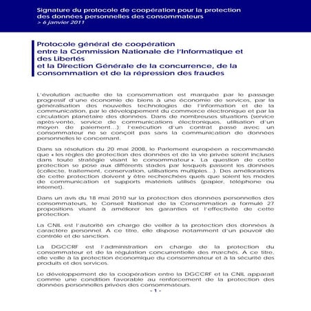 Protocole CNIL et DGCCRF