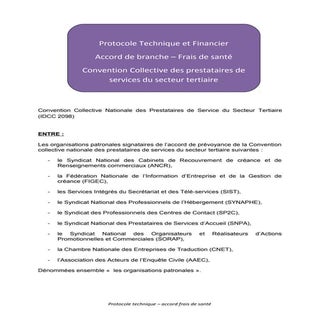 IDCC 2098 Protocole technique-santé...