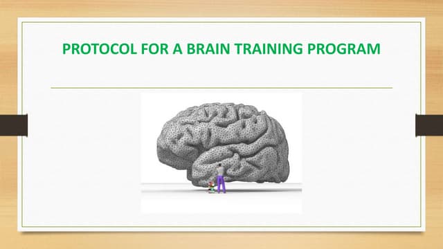 Protocol for a Brain Training Program