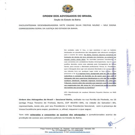 Retirada das cancelas nos cartórios - Protocolo na Corregedoria 