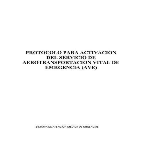 PROTOCOLO ACTIVACION SERVICIO AVE SAMU DE JALISCO