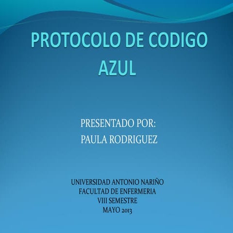 Protocolo de codigo azul exposicion
