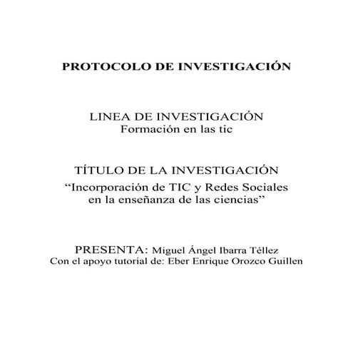 Protocolo de investigación tic