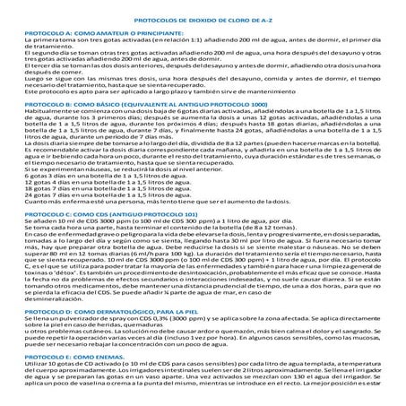 Protocolo del dioxido de cloro de la a hasta la z
