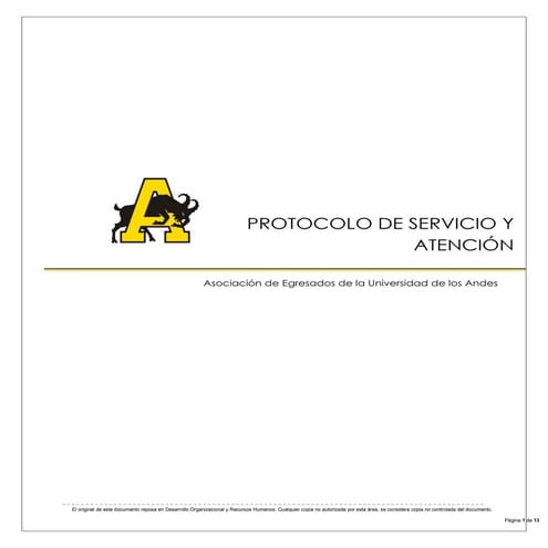 Protocolo de servicio y atención  2014
