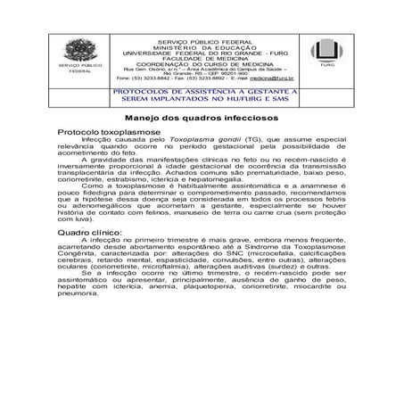 Protocolo de toxoplasmose