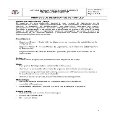 Protocolo esguince de tobillo