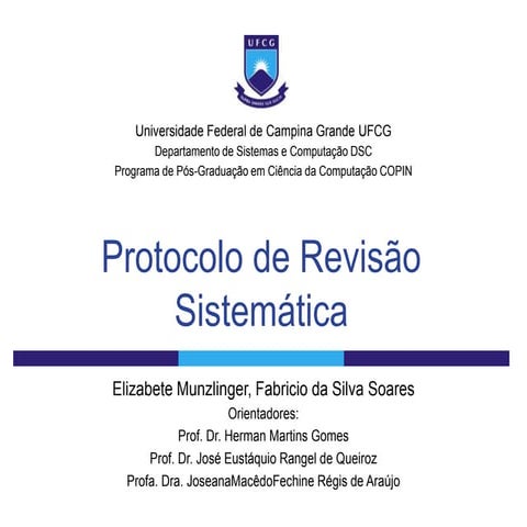 Revisão Sistemática - Protocolo