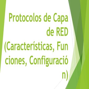 Protocolos de capa de red (características,