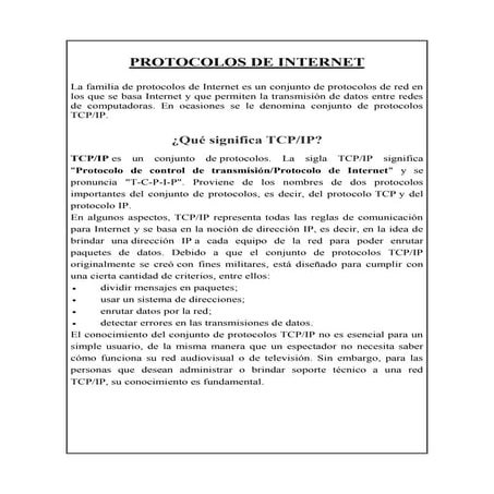 Protocolos de internet