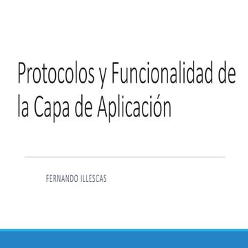 Protocolos y funcionalidades de la capa de aplicacion